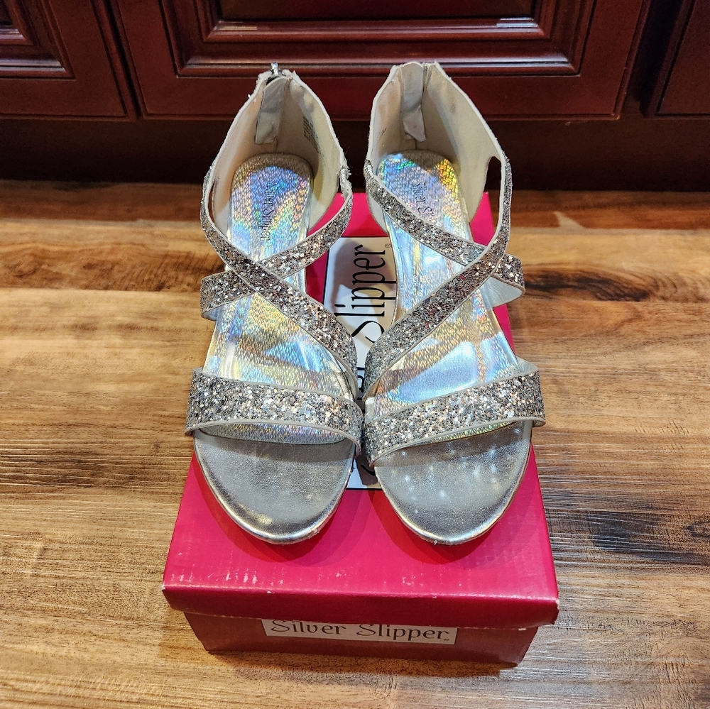 Silver Slipper Sparkly Shoes